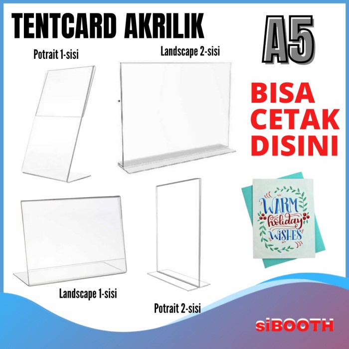 

NEW Akrilik tent card holder stand-acrylic brosur display A5-putih