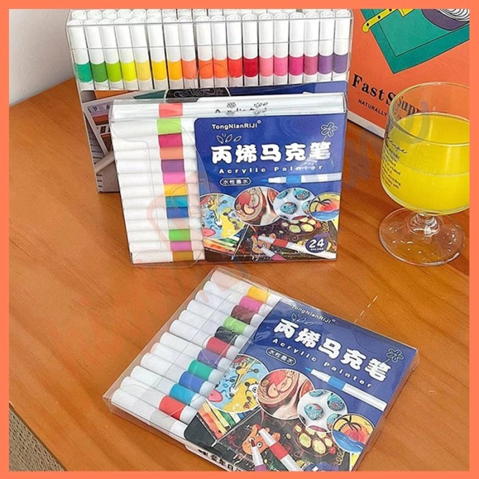 

BERMUTU Hightune Acrylic Marker Set Spidol Akrilik DIY Painting Spidol Pastel Pulpen Highlight