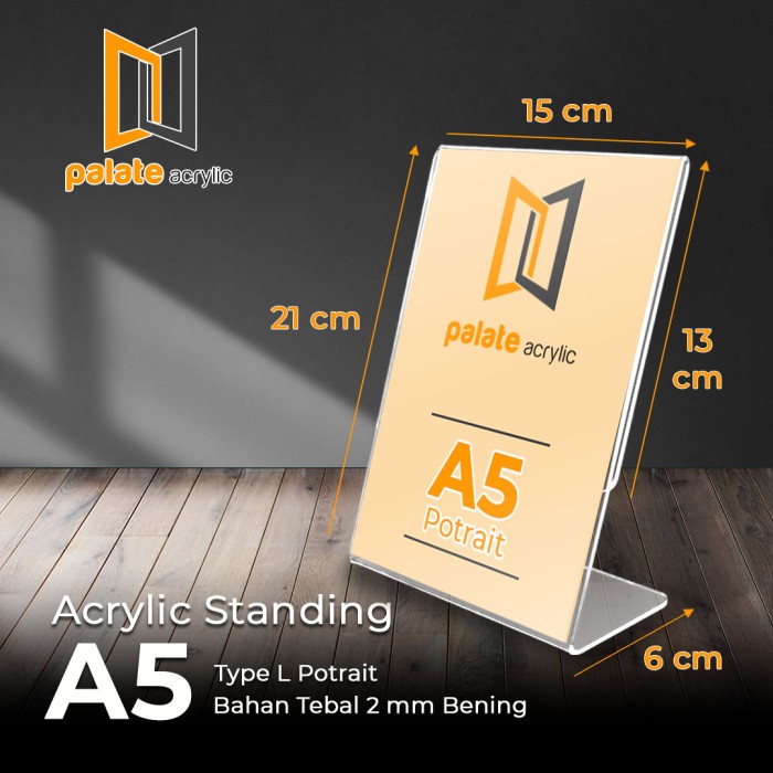 

SPECIAL AKRILIK TENT HOLDER A5 L PORTRAIT - 2MM STANDARD