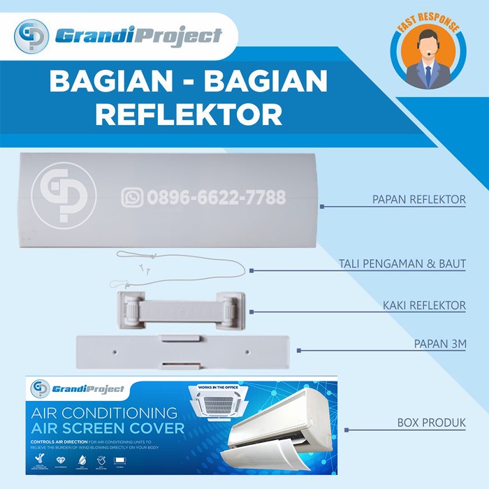 

KOMPLIT AC Reflector / Akrilik AC / Talang AC / Penahan Angin AC / Cassette