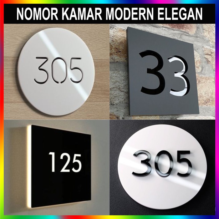 

BERKUALITAS Nomor Kamar Hotel Kost Akrilik Modern Eksklusif Bebas Murah Cepat