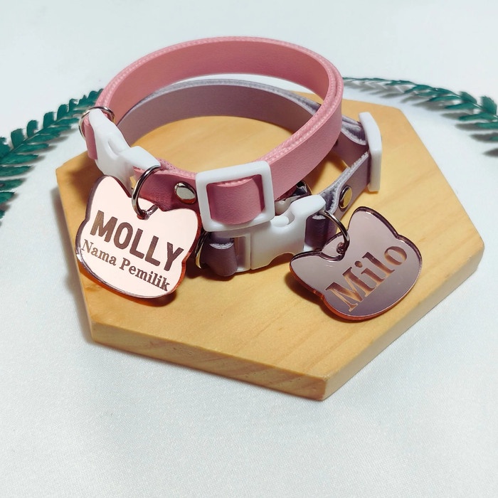 

BERKUALITAS KALUNG KUCING CUSTOM NAMA FREE LONCENG BAHAN AKRILIK SILVER PREMIUM