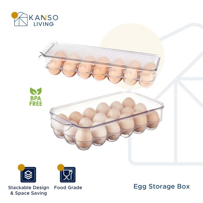 

MURAH Kanso Living Kotak Penyimpanan Telur Egg Box Akrilik - 18 Lubang