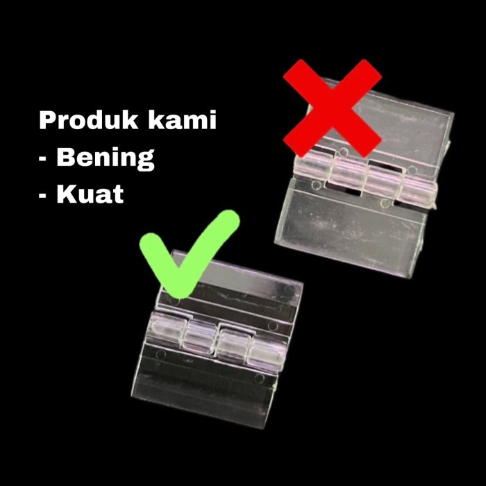 

TERBARU ENGSEL AKRILIK 2.5cm Bening / Anti Pecah / Acrylic Hinge 25 x 33 mm