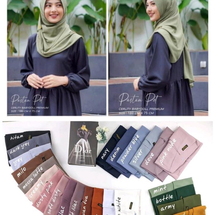 Hot Sale Hijab Pashmina Instan Pastan Pet Nawa Hijab Bahan Babydoll Ceruty Pet Antem Readyy
