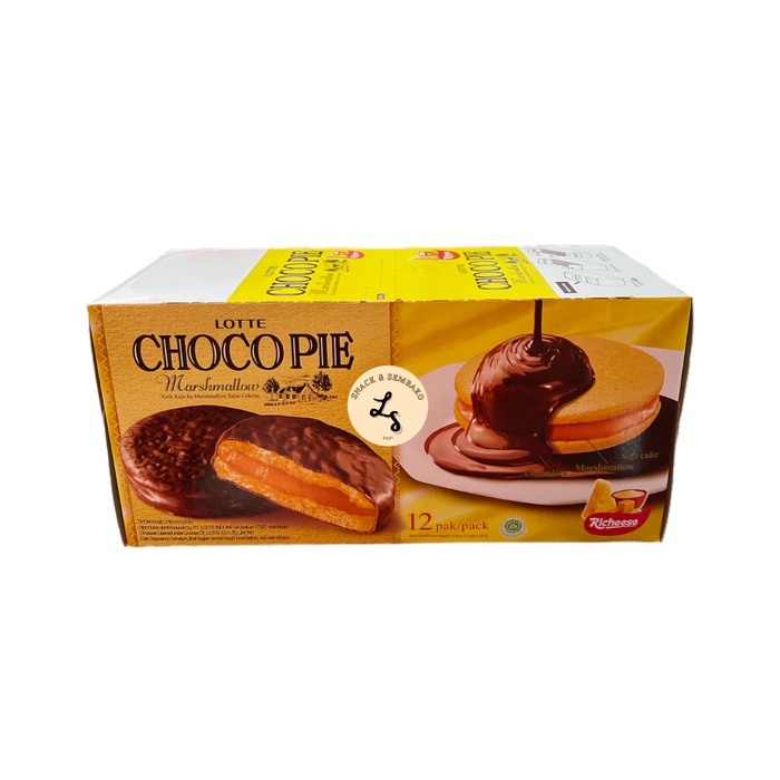

JTTOP" LOTTE CHOCO PIE MARSHMALLOW BOX 1 PACK ISI 12 PCSX28GR LM SNACK