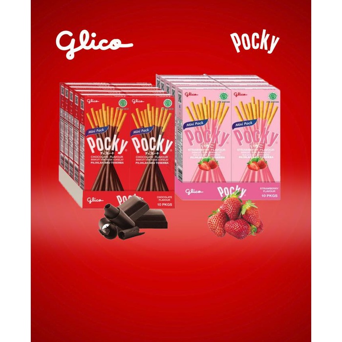 

JTTOP" POCKY MINIPACK 21G X 10 PCS BISKUIT COKELAT CEMILAN KRIM STRAWBERRY COOKIES