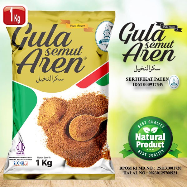 

Gula Aren Bubuk Semut Asli Murni Organik Palm Sugar 1 kg Bpom & Halal