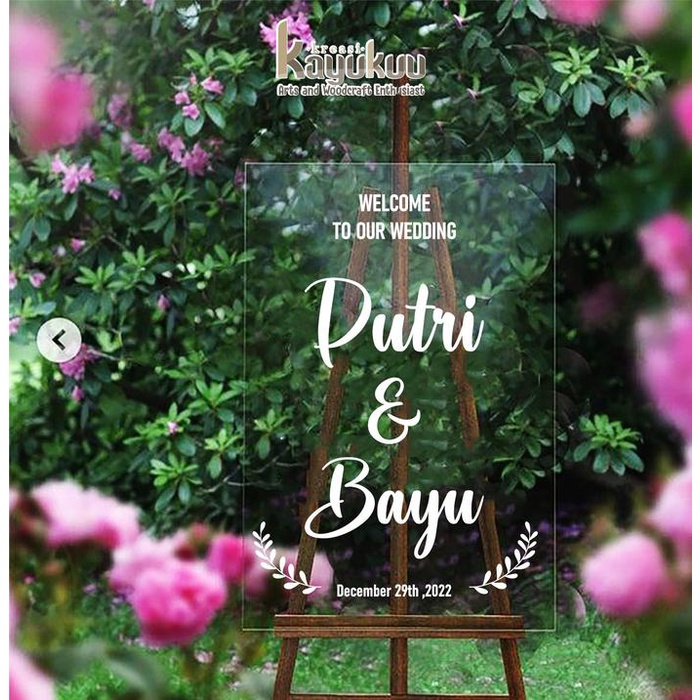 

GRATIS ONGKIR Welcome Sign Wedding/Engagement Bahan Akrilik 2mm bening aestetik