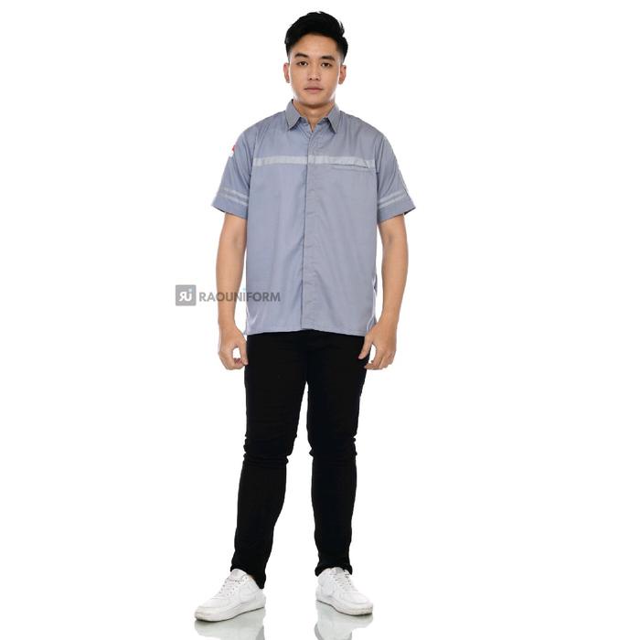 JTTOP" SERAGAM SAFETY PRIA/ATASAN WEARPACK LENGAN PENDEK/KEMEJA SAFETY PRIA/BAJU SERAGAM LENGAN