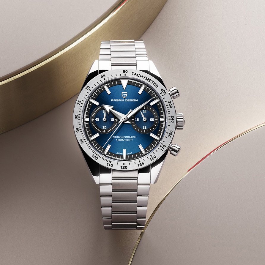 Pagani Design Men'S Chronograph Quartz Watches 40Mm Stainless Steel Waterproof Sports Wrist Watch