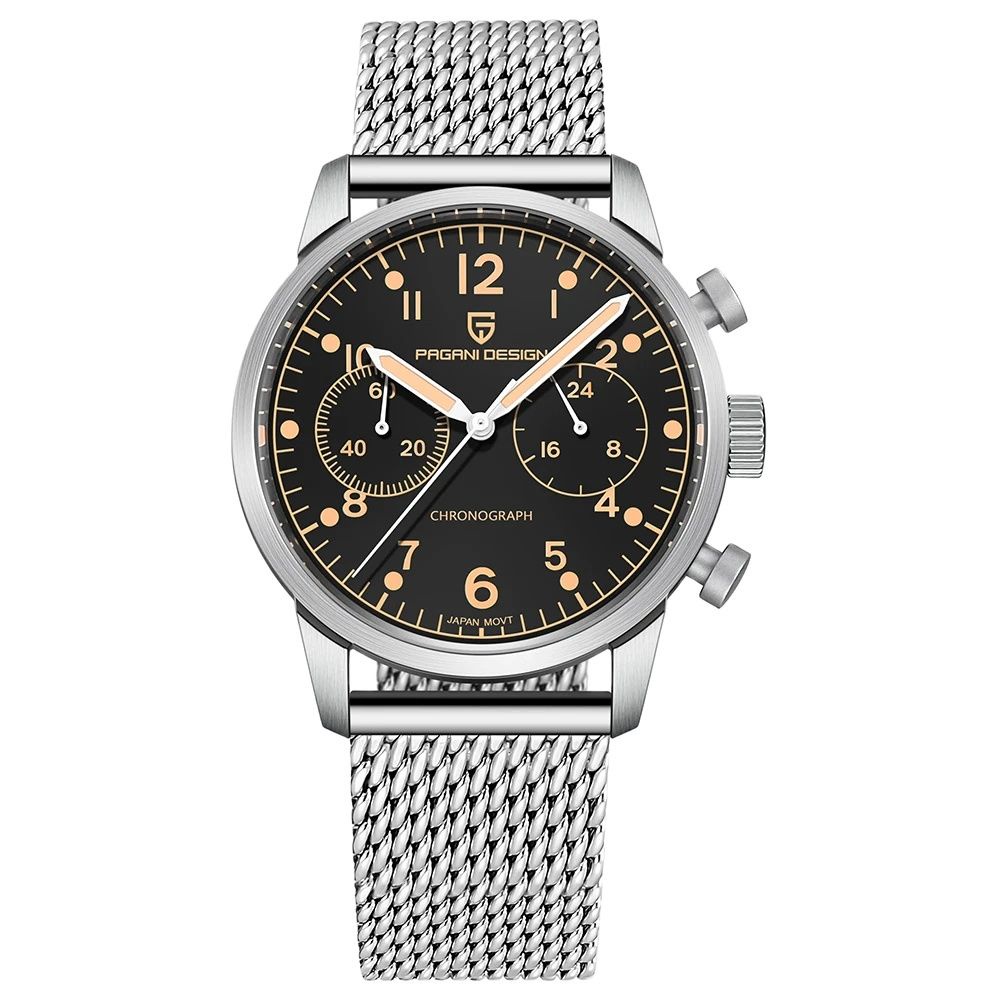 Pagani Design-Luxury Quatrz Watch For Men, Waterproof Stainless Steel Watch, Luminous Watch, Vk64,
