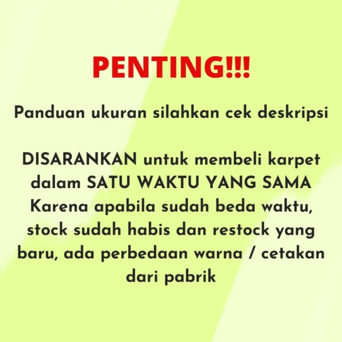 Ready [Martha Karpet] Karpet Pvc Bihun Mie Lebar 60 Cm (Dijual Meteran)
