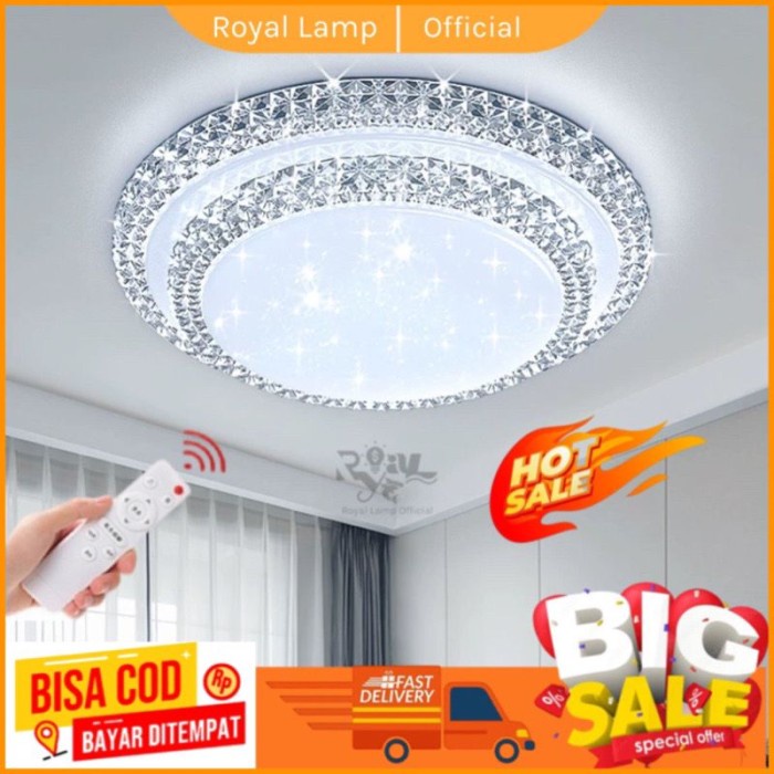 

BOOM SALE HOT SALE LAMPU CEILING LED/LAMPU PLAFON/LAMPU HIAS AKRILIK BULAT 2 TINGKAT 40CM 3 WARNA