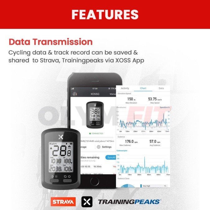 Original Xoss G+ Cadence Heart Rate Monitor Sensor Speedometer Sepeda #Gratisongkir