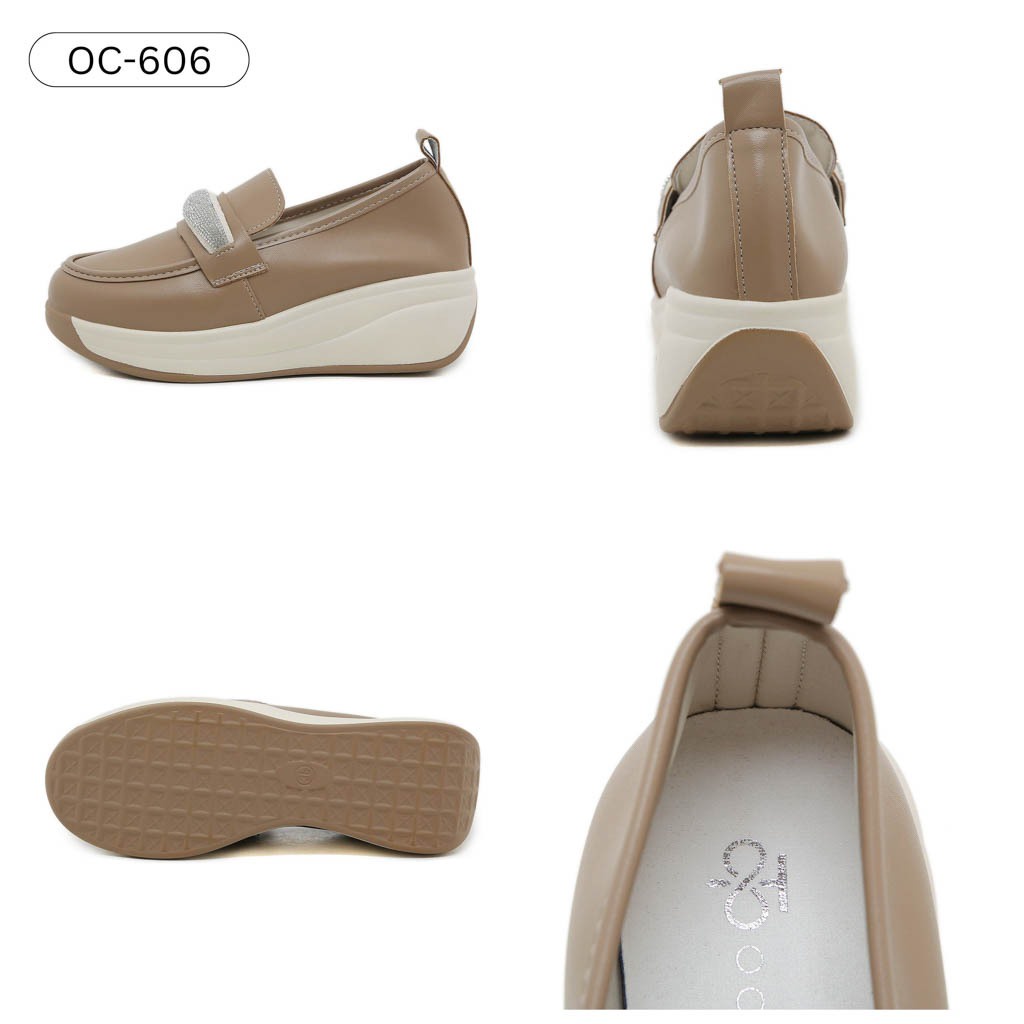 Promo  [Original] Octavia Sepatu Sneakers Casual Highsole Wedges Wanita #Oc-606