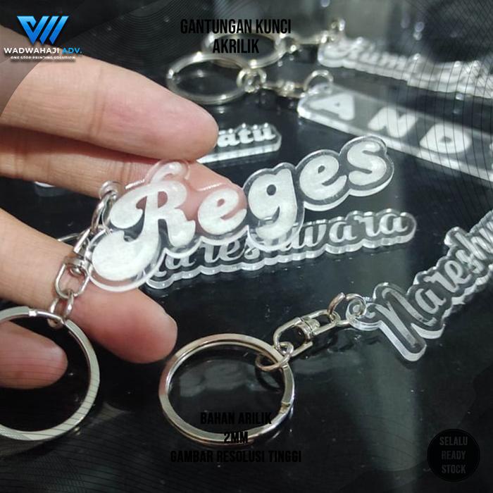 

TERPERCAYA Custom Nama Gantungan Kunci Gantungan Kunci Akrilik wadwahaji Adv Ganci Souvenir