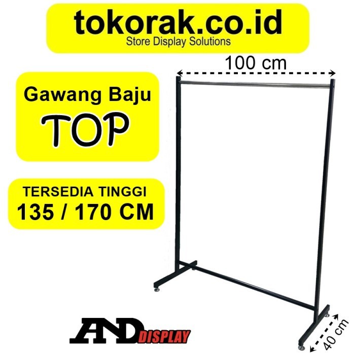 GAWANG BAJU TOP 100 CM RAK BESI STAINLESS 1 M JEMURAN GANTUNGAN GAMIS