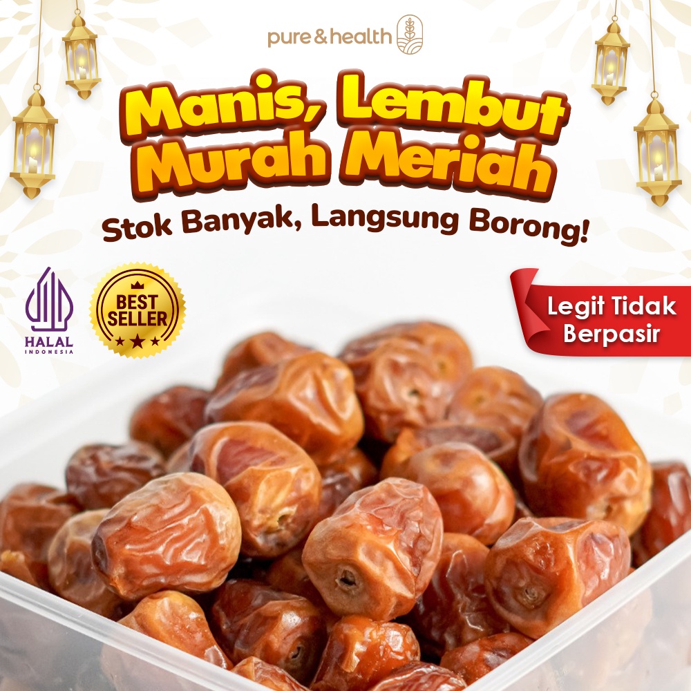 

PROMO Kurma Sukari 1 Kg Lembut Legit Fresh Sukkari Dates Kemasan Thinwall WE!