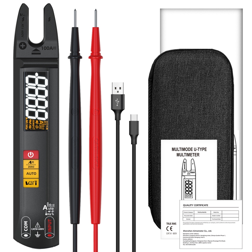 BSIDE Digital Clamp Meter Fork DC AC Professional 100A Ammeter Pliers T-RMS Current OpenJaw Electric