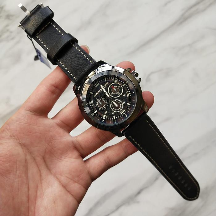 Jam Tangan Awin Bwin Sport B517 B505 B506 Pria Analog Strap Leather Kualitas Original Untuk Motif