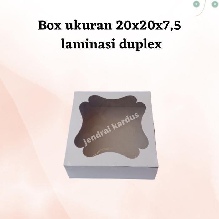 1PAK=10 PCS DUS KUE 20X20X5 DUS KUE BROWNIES LAMINASI DALAM DUS NASI KOTAK DUS DONAT DUS MAKANAN