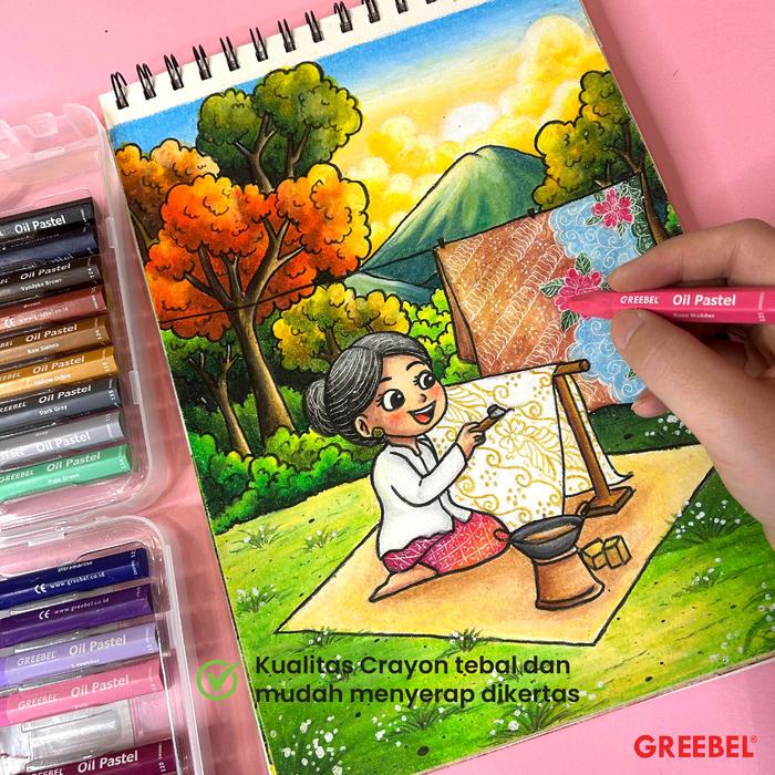 

Terlaris GREEBEL Crayon Krayon KIDS OIL PASTEL 36 Warna (KOP 36C) / Krayon Oil Pastel / Mewarnai /