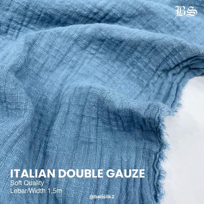 ..... Kain Katun Gauze Muslin Kain Cotton Italian Muslin Double Gauze Soft Quality