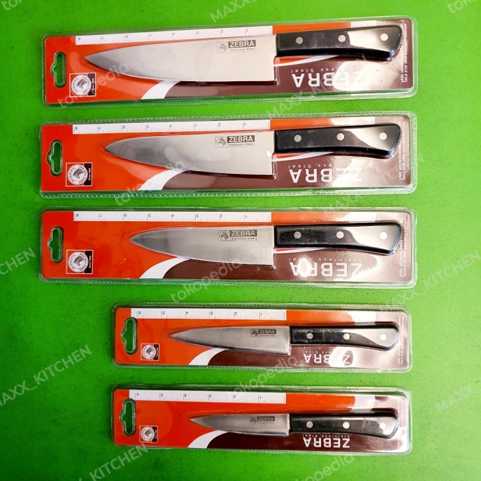 Pisau Chef Knife Pisau Dapur Zebra Stainless Steel Tanyakan Stock
