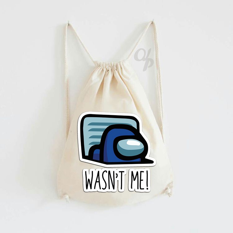 Tas Serut Kanvas Motif among us / impostor / among / us / Tas Gendong / hampers anak / Stringbag
