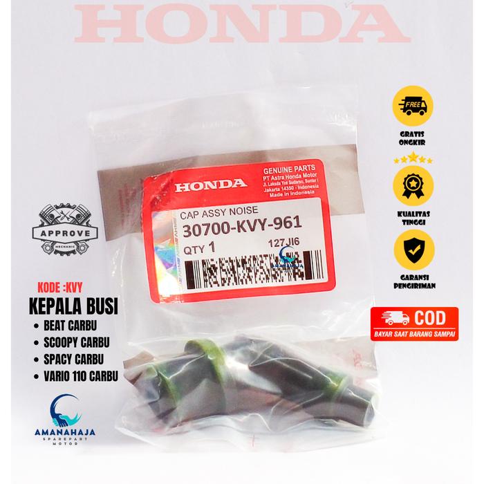 KEPALA BUSI MOTOR HONDA BEAT (KVY) SPAREPART HONDA SPAREPART ASLI / SPAREPART KUALITAS / SPAREPAR