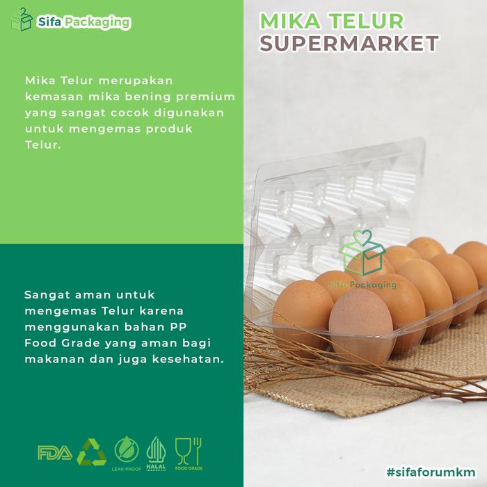 Mika Tray Telur isi 10 Butir Mika Telur Ayam Bebek EggTrayPremium