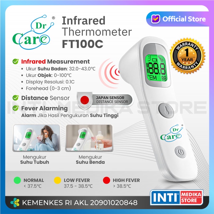 Ready DR CARE - Termometer Non Kontak FT 100C Thermometer Infrared