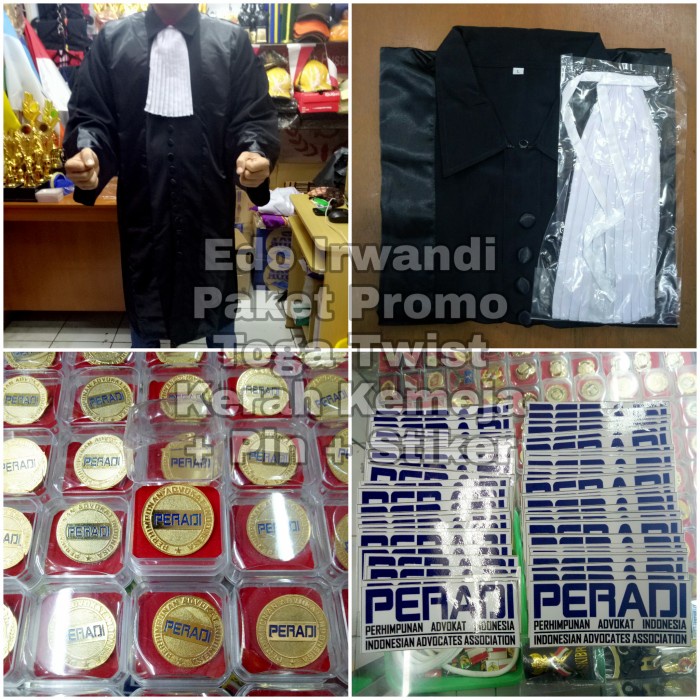Toga Advokat Pengacara Jaksa Twist Gratis Stiker Pin PERADI