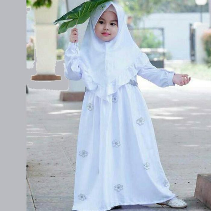 Gamis Putih Anak Gamis Perempuan Gamis Lebaran Gamis Terbaru Gamis 2021 Muslim Rose Variasi Baju 4-5