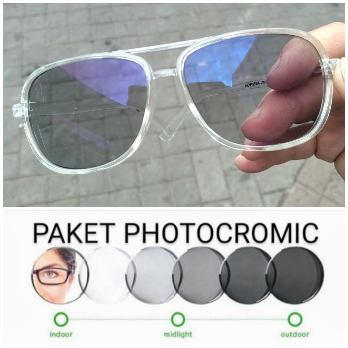 Ready kacamata APD Aviator katarak blue chromic