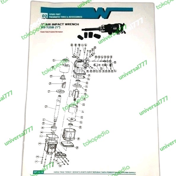 Sparepart Original - Air Impact - Wipro AS 725B