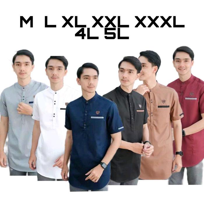 Baju Kurta Dewasa Jumbo Lengan Pendek Size XXL XXXL 4L 5L TOYOBO Koko Jumbo Terbaru 2025