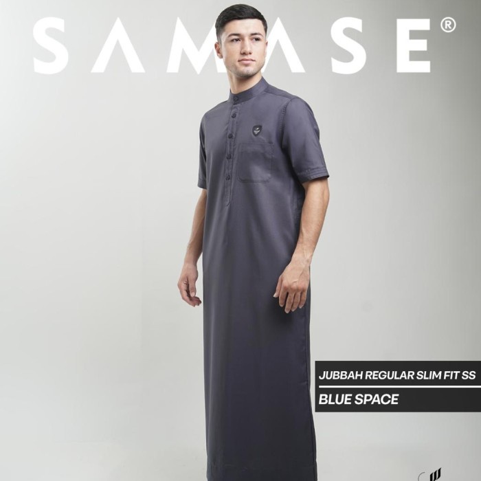 Jubah SAMASE Jubba Gamis Pria Lengan Pendek Model Slim
