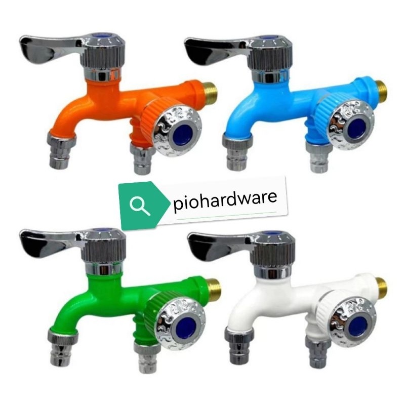 Kran Cabang Jumbo - Keran Shower - Dobel - Kepala Dua