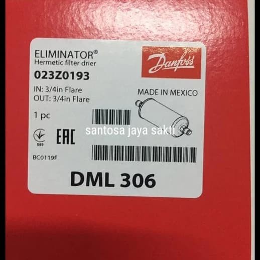 Terlaris Filter Drier Danfoss Dml 306