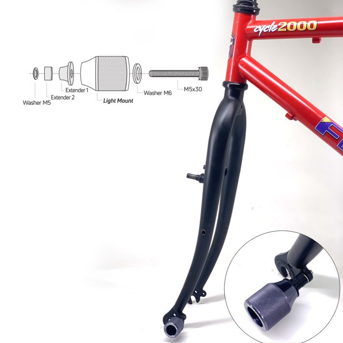 (BestSeller) Summersun Light Mount or Pegangan Bracket Lampu Sepeda Lamp Holder