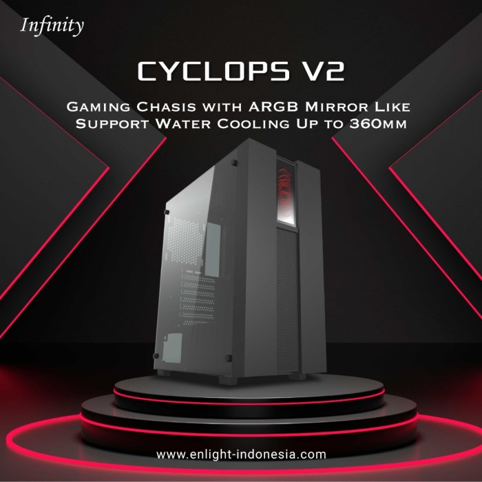 Ready Casing INFINITY CYCLOPS V2 - ATX, mATX Gaming Case - INCLUDE 3 FAN RGB