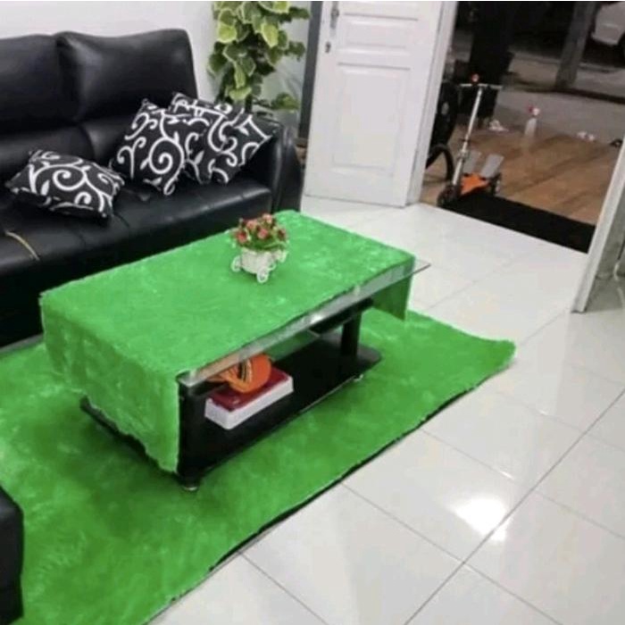 New- taplak meja polos ukuran 75cm x 45cm TAPLAK MEJA TAMU BULU RASFUR Kain