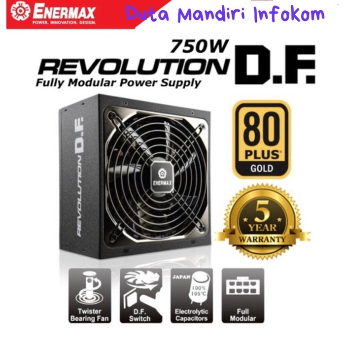 Ready Enermax Revolution D.F. 750W 80+ Gold Fully Modular - ERF750AWT PSU