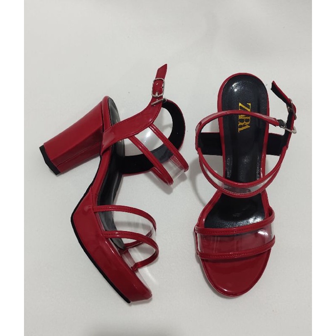 high heels 10cm tali mika transparan -JaminanMutu