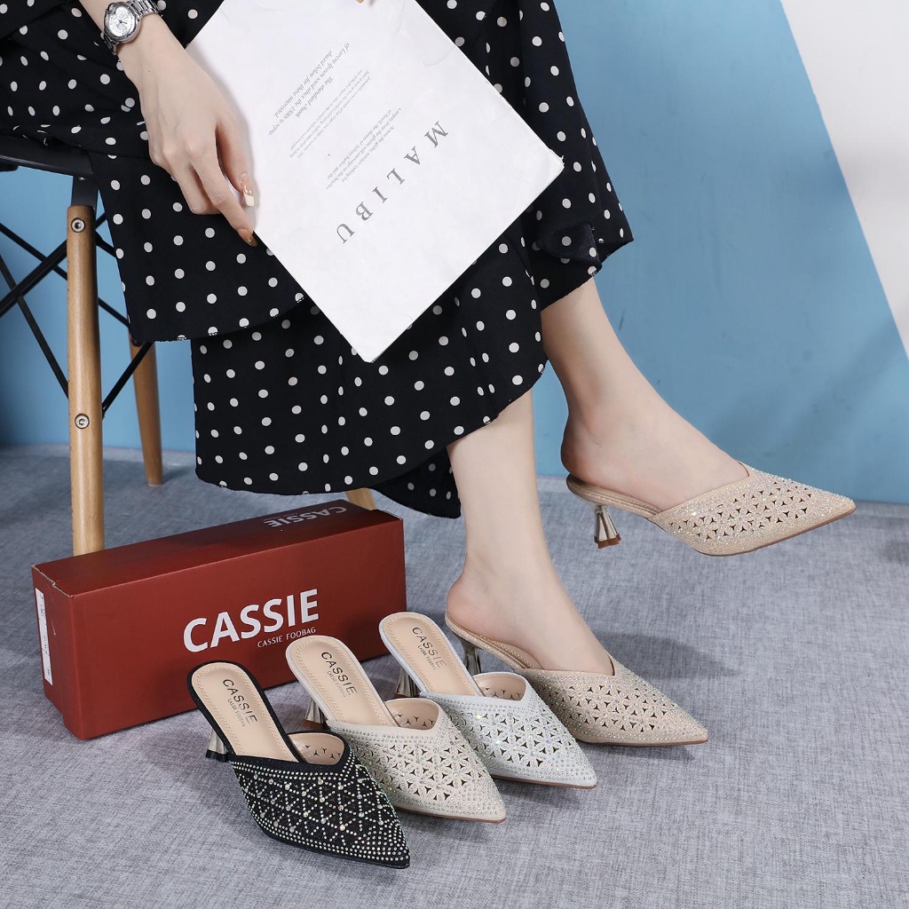 CASSIE High heels wanita import Sepatu heels wanita ( UMO ) Heels kondangan wanita Heels pesta 6cm