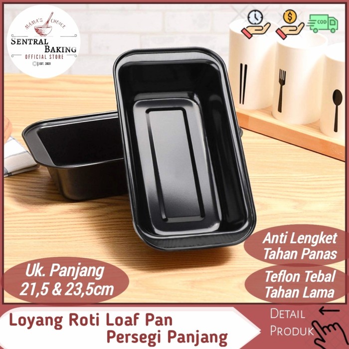 PREMIUM Loyang Teflon Loaf Pan Persegi Panjang / Loyang Roti Anti Lengket