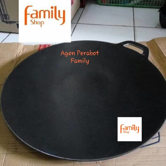 PREMIUM Penggorengan Kuali Wajan Loyang Ceper Martabak Telor 35 CM Besi Baja