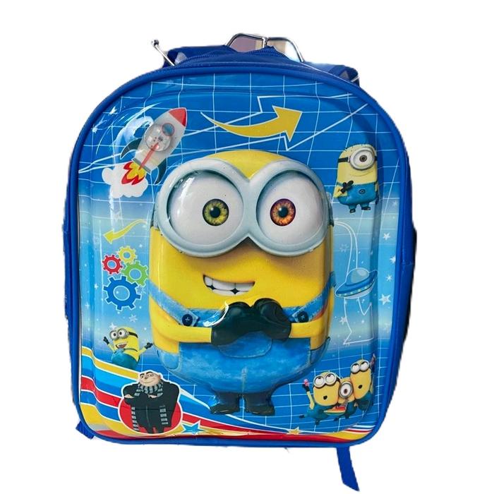 PREMIUM [YumnaHanaBags] Tas Ransel lampu LED 3D timbul Karakter MINION'S anak sekolah perempuan dan